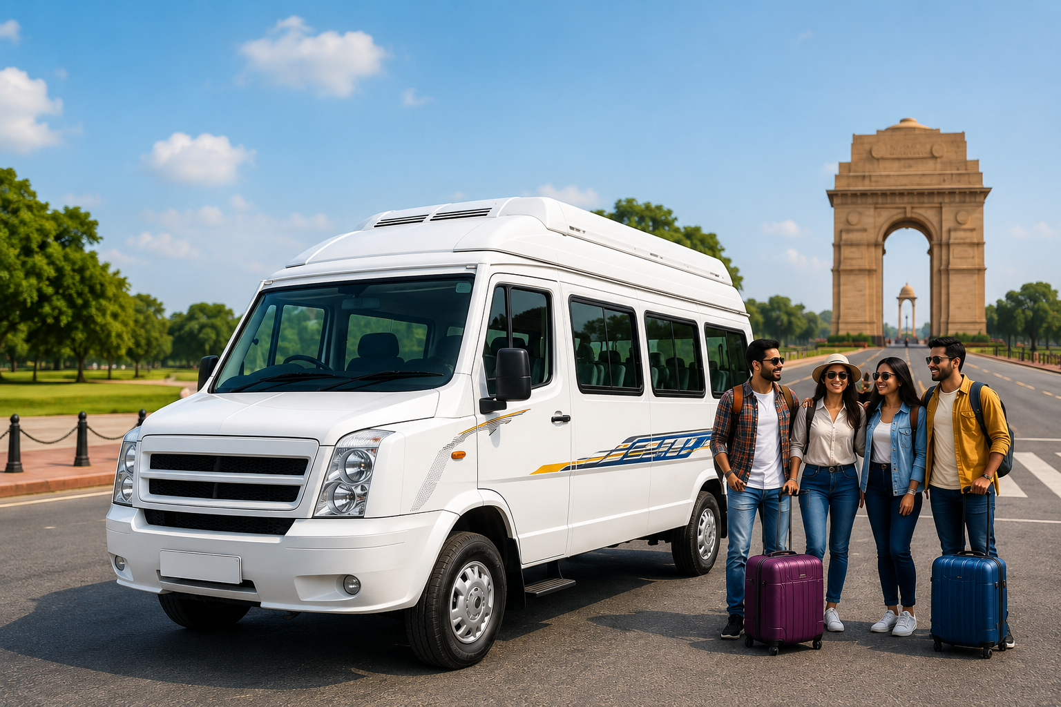 9 Seater Tempo Traveller on Rent in Delhi with AC Comfort